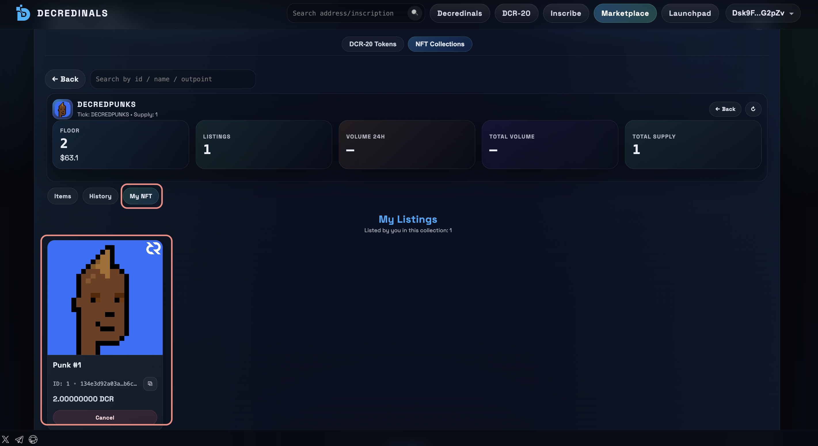Listing confirmation
